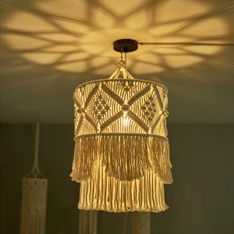 Handgefertigte Macrame Lampenschirm