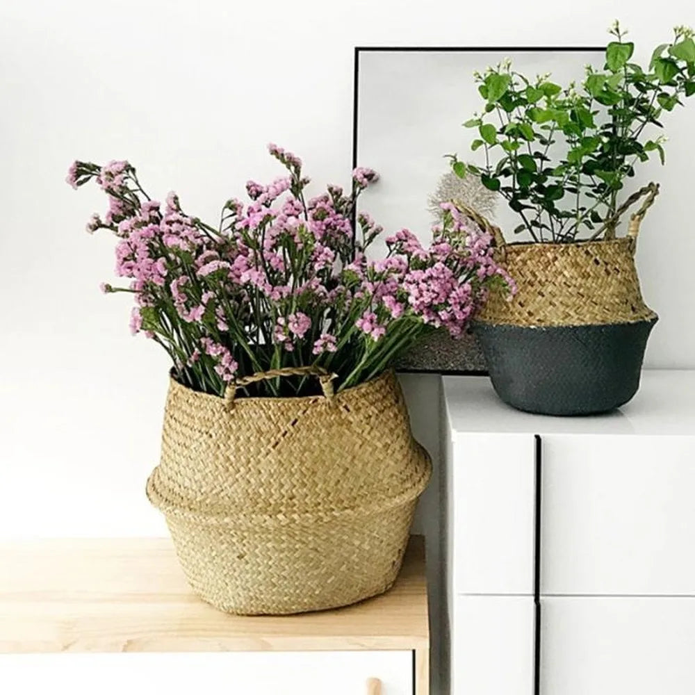 Meeresalgen Blumentopf aus Rattan