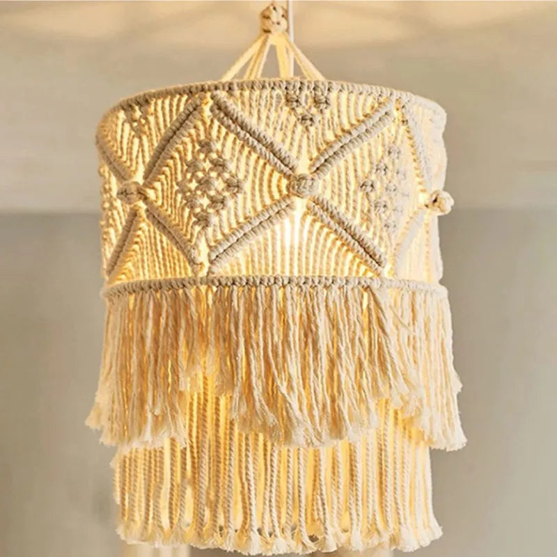 Handgefertigte Macrame Lampenschirm
