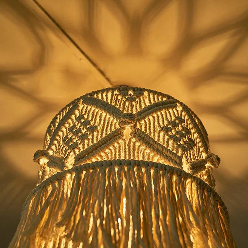 Handgefertigte Macrame Lampenschirm